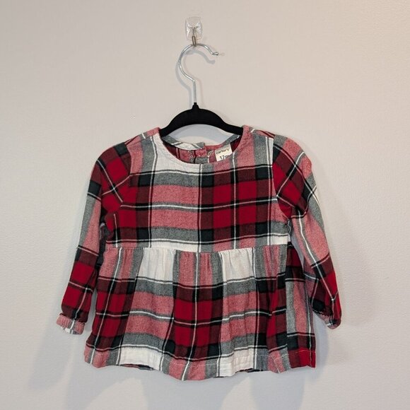 ❤️ 2 for 10 ❤️ Long Sleeve Plaid Holiday Top | Christmas | 100% Cotton - Picture 1 of 3